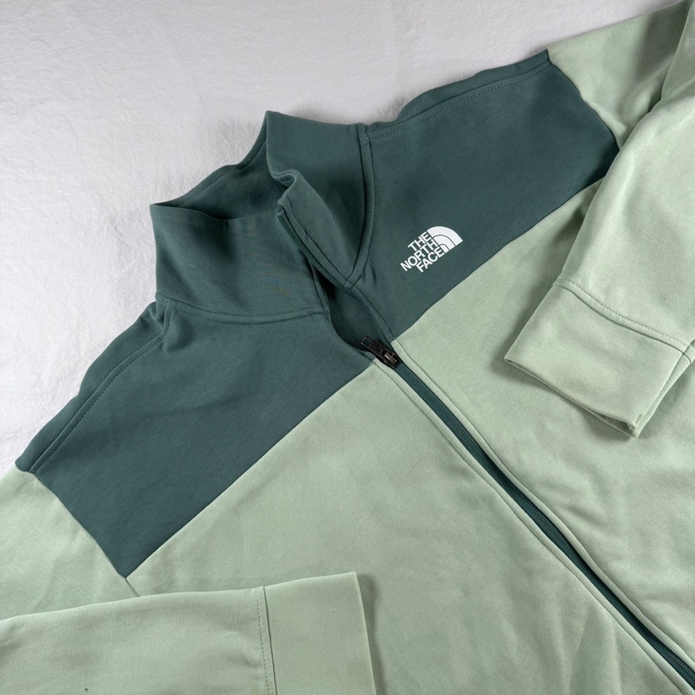 The North Face Girl's Size XXL 18/20 Green Colorblock Full Zip Track Jacket